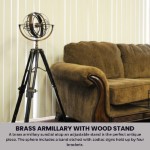 AK016 Brass Armillary With Wood Stand 